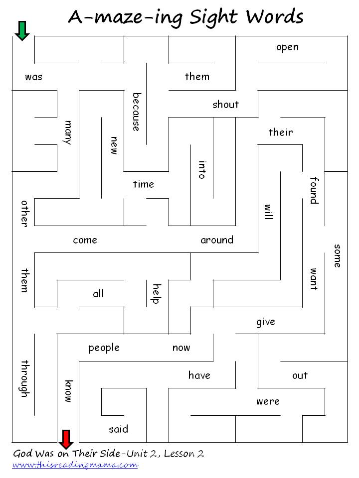 activities sight word make  Word Sight to Maze